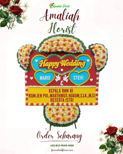 Karangan Papan Bunga Pernikahan di Karanglayung